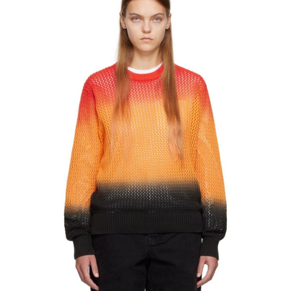 Stüssy Pigment Dyed Loose Gauge Sweater in 'Lava'